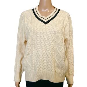 Women's Cream Cable Knit Sweater